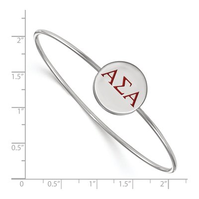 Alpha Sigma Alpha Sterling Silver Large Enamel Slip-On Bangle Bracelet – view 3