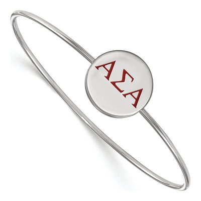 Alpha Sigma Alpha Sterling Silver Large Enamel Slip-On Bangle Bracelet