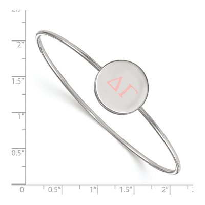 Delta Gamma Sterling Silver Large Enamel Slip-On Bangle Bracelet – view 2