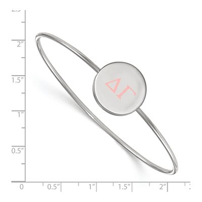 Delta Gamma Sterling Silver Large Enamel Slip-On Bangle Bracelet – view 3