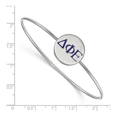 Delta Phi Epsilon Sterling Silver Large Enamel Slip-On Bangle Bracelet – view 2