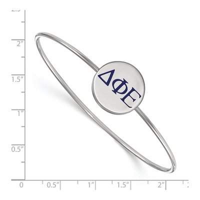 Delta Phi Epsilon Sterling Silver Large Enamel Slip-On Bangle Bracelet – view 3