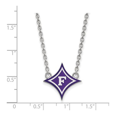 Furman University Sterling Silver Large Enameled Necklace – view 2