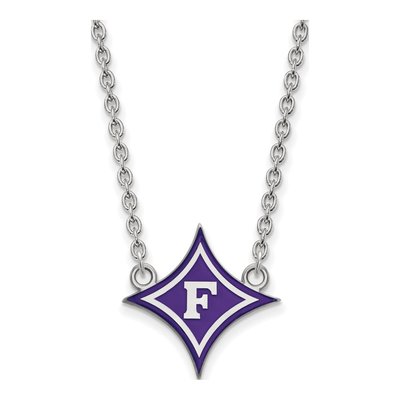 Furman University Sterling Silver Large Enameled Necklace