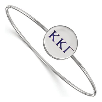 Kappa Kappa Gamma Sterling Silver Large Slip-On Bangle Bracelet