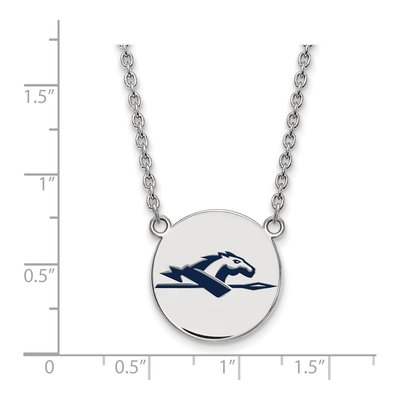 Longwood University Sterling Silver Horse Large Enameled Disc Necklace – view 2