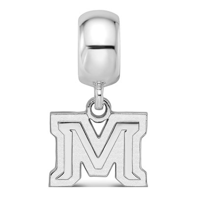Montana State University Sterling Silver Extra Small Letter M Dangle Bead – view 4