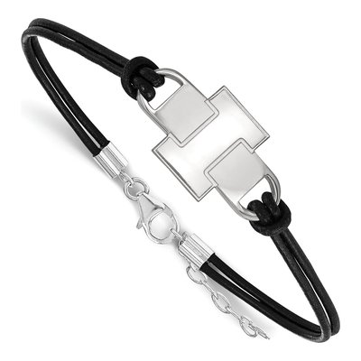 University of Illinois Sterling Silver Small Leather Letter I Bracelet