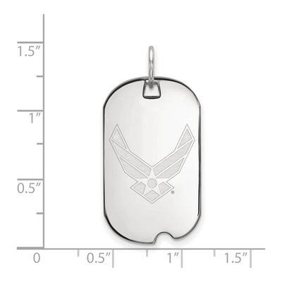 United States Air Force Academy Sterling Silver U.s Air Small Dog Tag Pendant – view 2