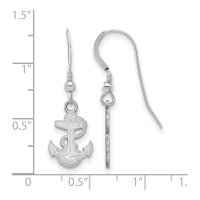 United States Naval Academy Sterling Silver US Anchor Dangle Earrings – view 2