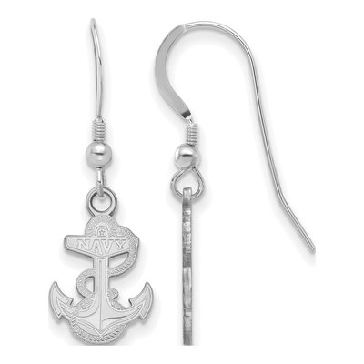 United States Naval Academy Sterling Silver US Anchor Dangle Earrings