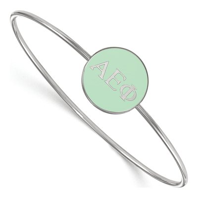 Alpha Epsilon Phi Sterling Silver Large Slip-On Bangle Bracelet