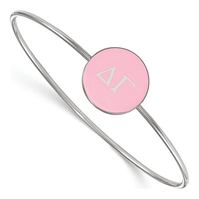Delta Gamma Sterling Silver Large Slip-On Bangle Bracelet