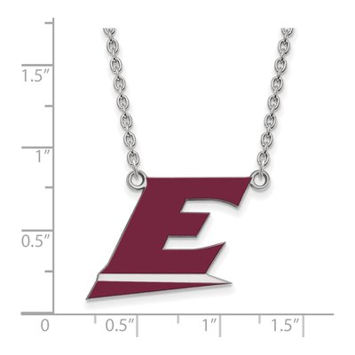Eastern Kentucky University Sterling Silver Large Colonels 'e' Letter E Pendant Necklace – view 2