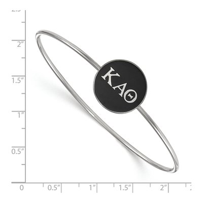 Kappa Alpha Theta Sterling Silver Large Enameled Slip-On Bangle Bracelet – view 2