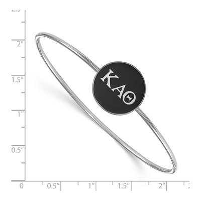 Kappa Alpha Theta Sterling Silver Large Enameled Slip-On Bangle Bracelet – view 3