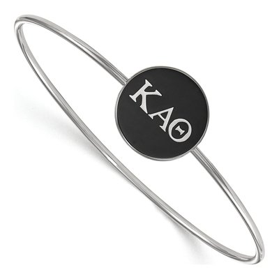Kappa Alpha Theta Sterling Silver Large Enameled Slip-On Bangle Bracelet