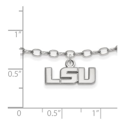 Louisiana State University Sterling Silver Extra Small LSU Anklet – view 2