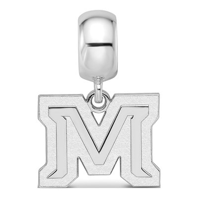 Montana State University Sterling Silver Small Letter M Dangle Bead – view 4