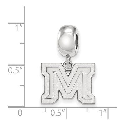 Montana State University Sterling Silver Small Letter M Dangle Bead – view 5