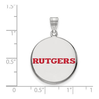 Rutgers University Sterling Silver Large Enameled Disc Pendant – view 2