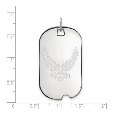 United States Air Force Academy Sterling Silver U.s Air Large Dog Tag Pendant – view 2
