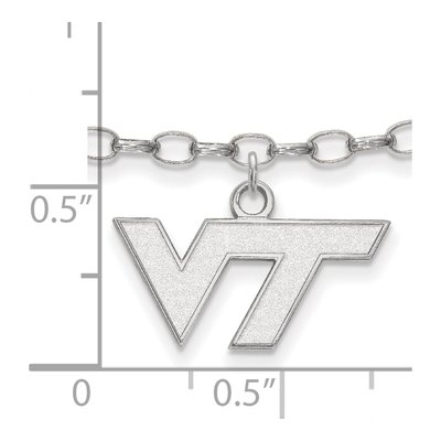 Virginia Tech Sterling Silver Extra Small V-T Anklet – view 2