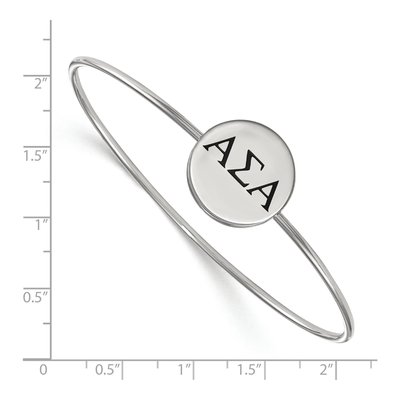 Alpha Sigma Alpha Sterling Silver Large Enamel Slip-On Bangle Bracelet – view 2