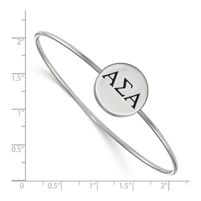 Alpha Sigma Alpha Sterling Silver Large Enamel Slip-On Bangle Bracelet – view 3
