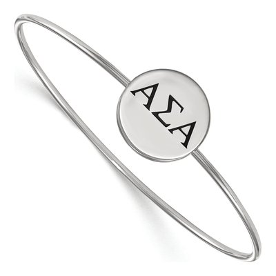 Alpha Sigma Alpha Sterling Silver Large Enamel Slip-On Bangle Bracelet