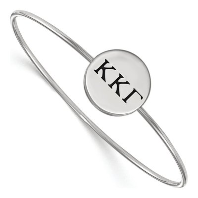 Kappa Kappa Gamma Sterling Silver Large Slip-On Bangle Bracelet