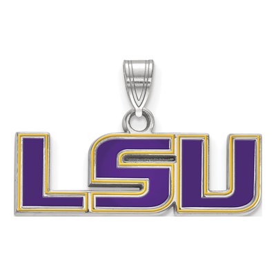 Louisiana State University Sterling Silver LSU Small Enamel Pendant