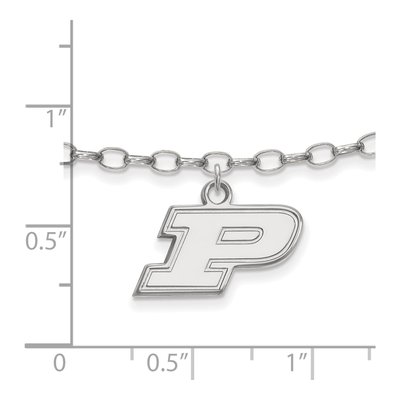 Purdue University Sterling Silver Extra Small Letter P Anklet – view 2