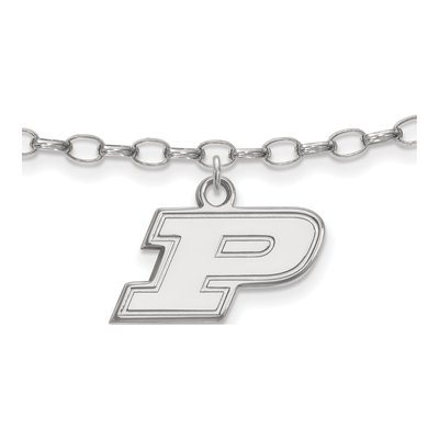 Purdue University Sterling Silver Extra Small Letter P Anklet