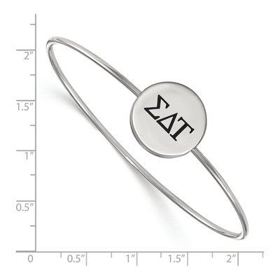 Sigma Delta Tau Sterling Silver Large Enamel Slip-On Bangle Bracelet – view 2