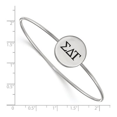 Sigma Delta Tau Sterling Silver Large Enamel Slip-On Bangle Bracelet – view 3