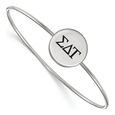 Sigma Delta Tau Sterling Silver Large Enamel Slip-On Bangle Bracelet
