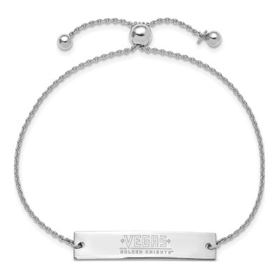 Vegas Golden Knights Sterling Silver Small Bar Adjustable Bracelet – view 2