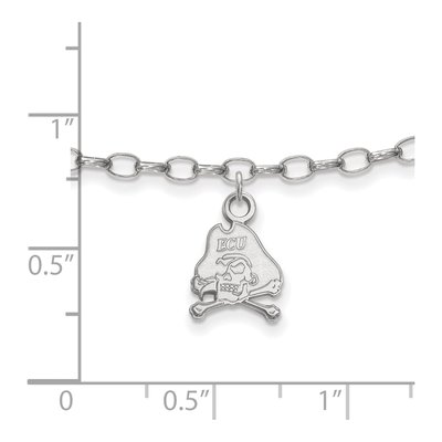 East Carolina University Sterling Silver Extra Small Pirates Anklet – view 2