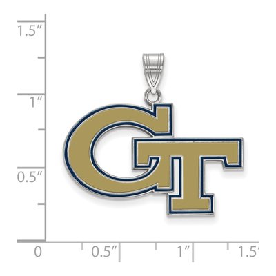 Georgia Institute of Technology Sterling Silver Large Tech Enamel Pendant – view 2