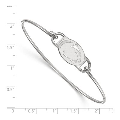Pennsylvania State University Sterling Silver Small Penn Lion Wire Bangle Bracelet – view 2