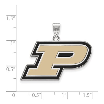 Purdue University Sterling Silver Large Letter P Pendant – view 2