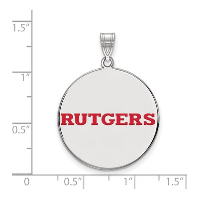 Rutgers University Sterling Silver Extra Large Enamel Disc Pendant – view 2