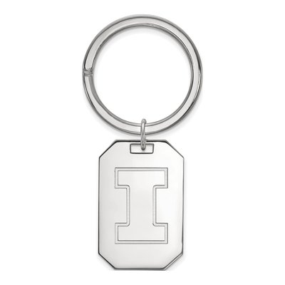 University of Illinois Silver Letter I Key Ring