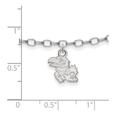 University of Kansas Sterling Silver Extra Small Jayhawk Anklet – view 2