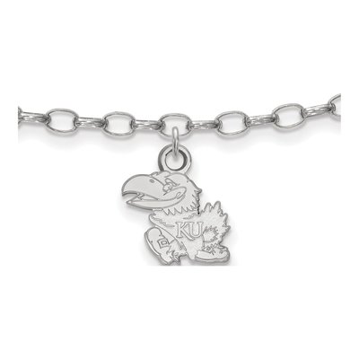 University of Kansas Sterling Silver Extra Small Jayhawk Anklet