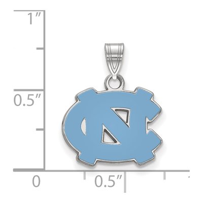 University of North Carolina Sterling Silver Small UNC Tar Heels N-C Enamel Pendant – view 2