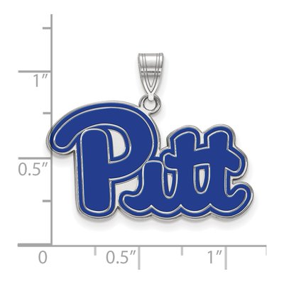 University of Pittsburgh Sterling Silver Large Enamel Pendant – view 2