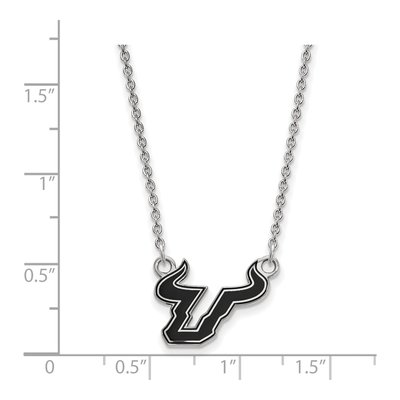 University of South Florida Sterling Silver Small USF Bulls Pendant Necklace – view 2