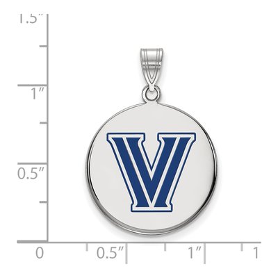Villanova University Sterling Silver Large Enameled Disc Letter V Pendant – view 2